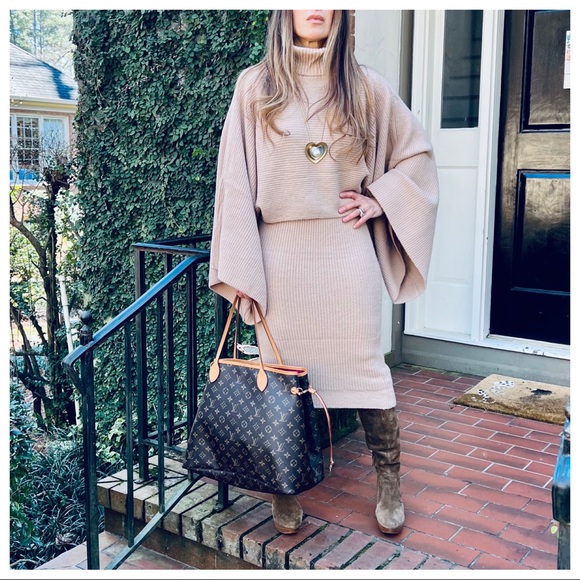 From Paris Fabulous 2 Piece Sweater Knit Tank Dress and loose fit sweater set - Picture 3 of 8